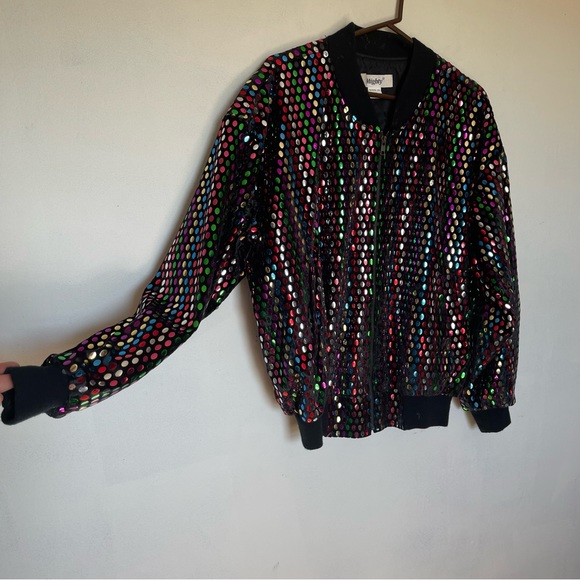 Vintage 80’s Jacket Rainbow Sequins XL. UNISEX - Picture 7 of 8